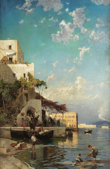 Abendliches Treffen der Fischer bei Neapel | Hermann David Salomon Corrodi | 1905