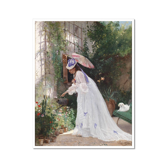 Lady Watering Flowers | Victor Gabriel Gilbert | 19th Century