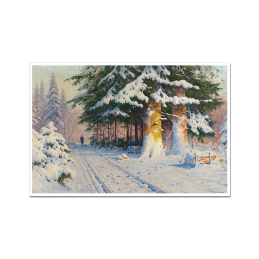 Hunter Returning Home in a Winter Woodland | Walter Moras | 19th Century