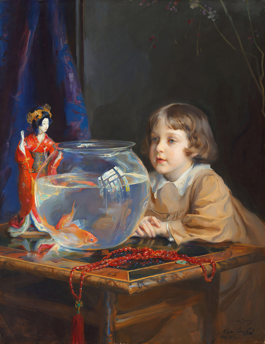 John de Laszlo and a Goldfish Bowl | Philip Alexius de László | 1918