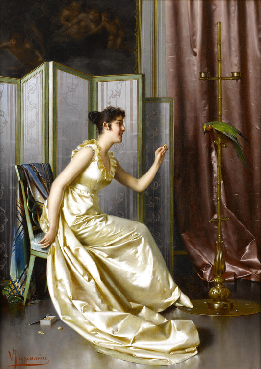 Fütterung des Papageis | Vittorio Reggianini | 19. Jahrhundert