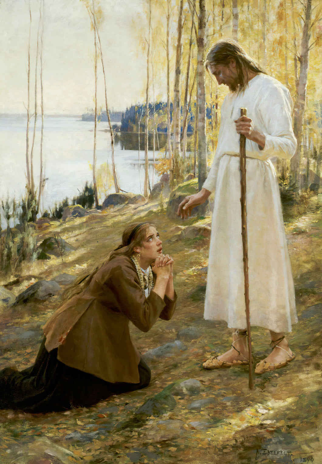 Christ And Mary Magdalene | Albert Edelfelt | 1890