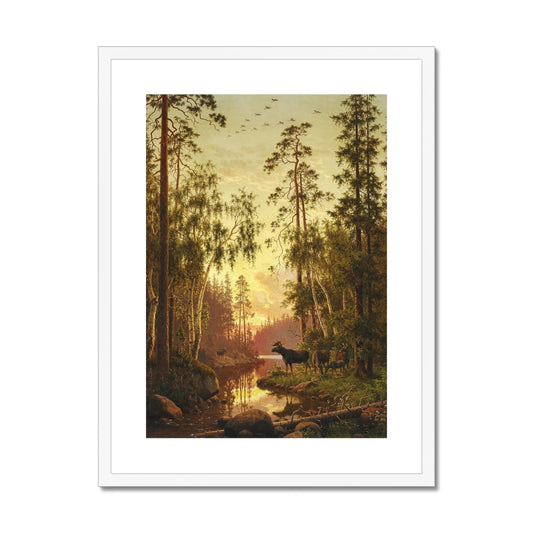 Waldszene mit Elchen | Carl Bøgh | 1879