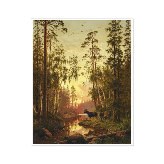 Forest Scene with Elks | Carl Bøgh | 1879