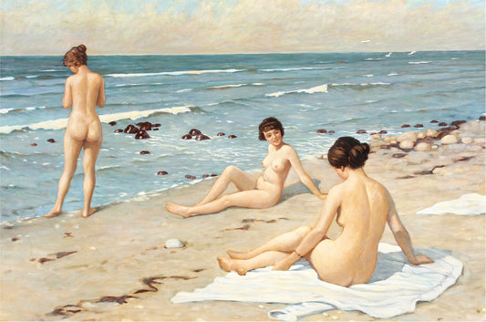 Fête sur la plage avec baigneuses | Paul Gustav Fischer | XXe siècle