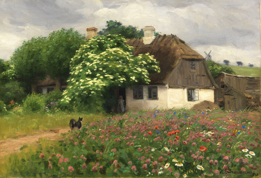 Bauernhaus mit Wiesenblumen | HA Brendekilde | 1909