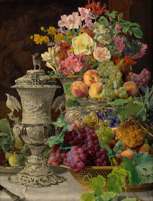 Still Life with Fruit, Flowers and a Silver Cup | Ferdinand Georg Waldmüller | 1839