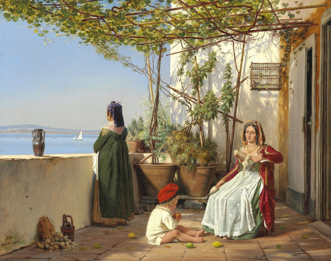 Loggia at Procida with Figures | Martinus Rørbye | 1841