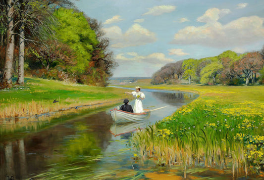 Young Couple in a Rowing Boat | H. A. Brendekilde | 1896