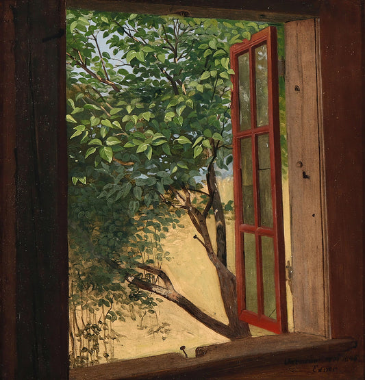 Vue depuis une fenêtre ouverte | Julius Exner | 1845