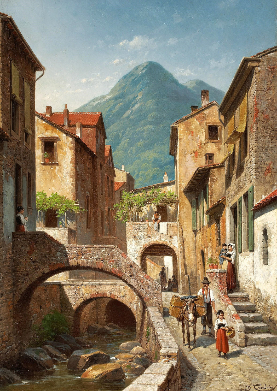 Italian Village Scene | Jacques François Carabain | 1870