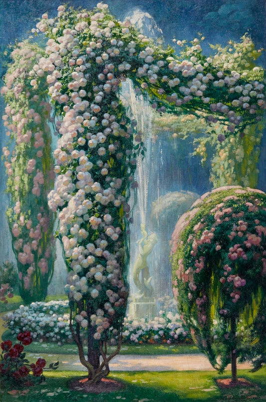 Flower Garden at the Fountain | Emile Quentin Brin | 1936