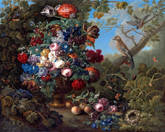 Still Life with Flowers and Birds | Johann Baptist Drechsler | 1799