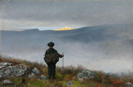 Far, Far Away Soria Moria Palace Shimmered Like Gold | Theodor Kittelsen | 1900