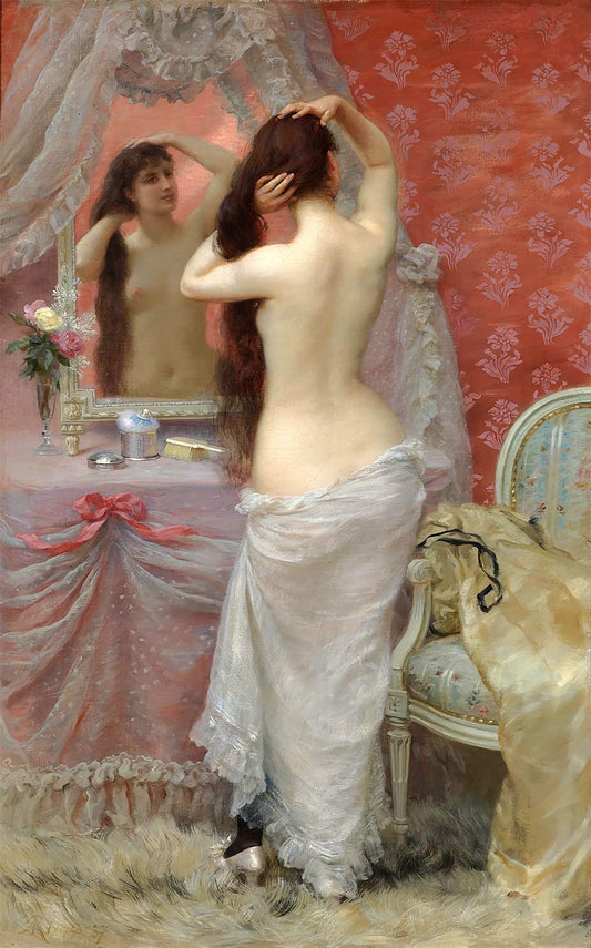 Young Naked Woman Doing Her Hair | Jean-André Rixens | 1887