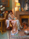 Dreaming by The Fireplace | Delphin Enjolras | 1910