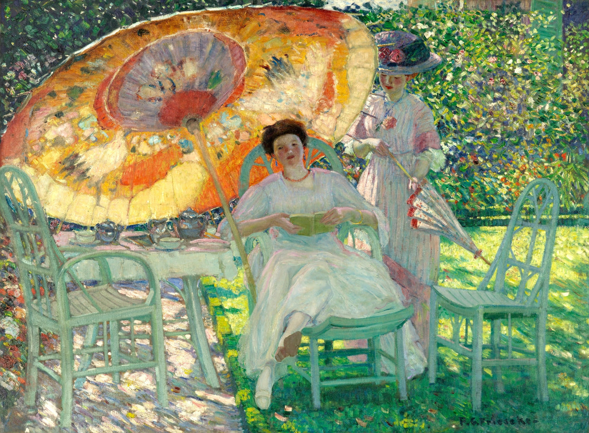 The Garden Parasol by Frederick Carl Frieseke, 1910 — fine art print from Peaceful Artworks