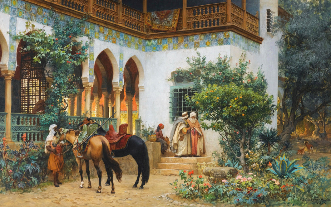 North African Courtyard | Frederick Arthur Bridgman | 1879