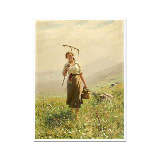 Une jeune femme dans la prairie | Hans Dahl | 1894