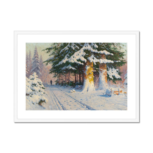 Hunter Returning Home in a Winter Woodland | Walter Moras | 19th Century