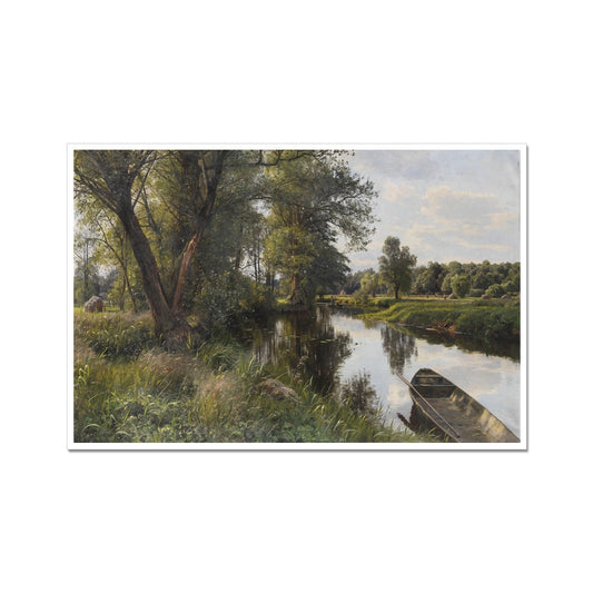 Paysage d'été avec plaine inondable de la rivière | Peder Mørk Mønsted | 1911