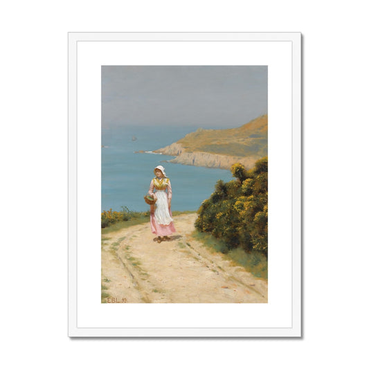 Girl on a Coastal Path | Edmund Leighton | 1893