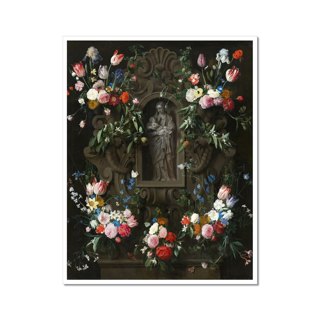 Garland of Flowers Surrounding a Sculpture of the Virgin Mary | Daniel Seghers | 1645