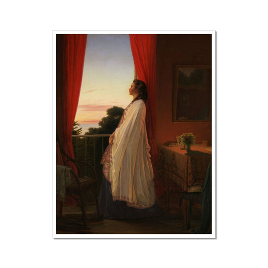Jeune femme regardant la nuit d'été | Jørgen Walentin Sonne | 1865 