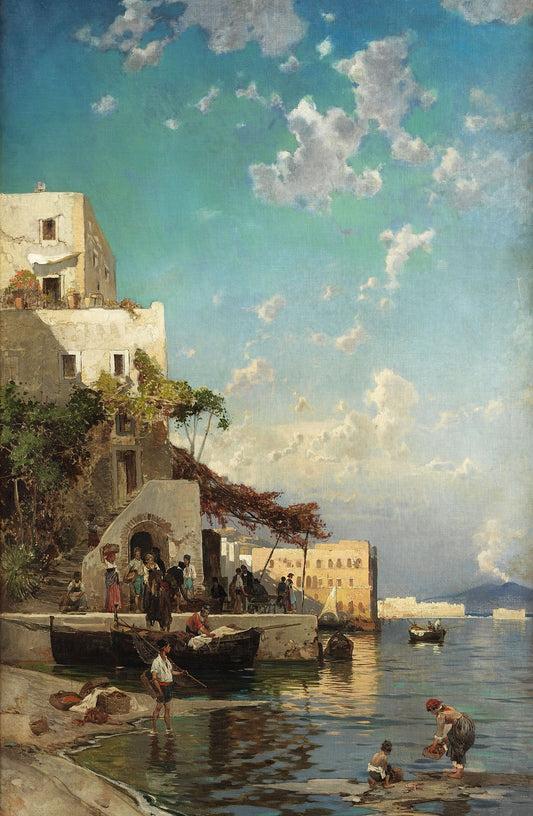 Abendliches Treffen der Fischer bei Neapel | Hermann David Salomon Corrodi | 1905