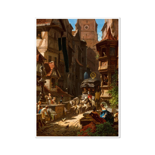 The Arrival of the Stagecoach | Carl Spitzweg | 1859