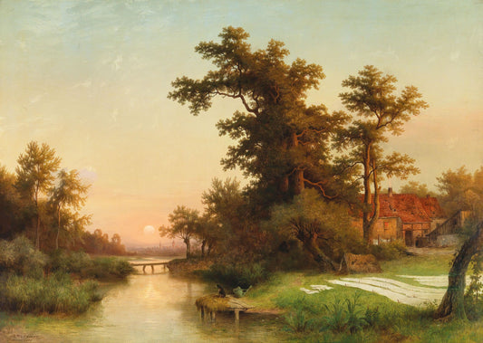 Abendliche Flusslandschaft | Edmund Koken | 1872