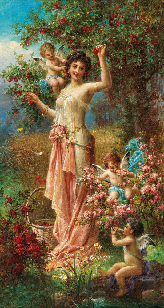 Allégorie de l'été avec des messagers d'amour | Hans Zatzka | XXe siècle