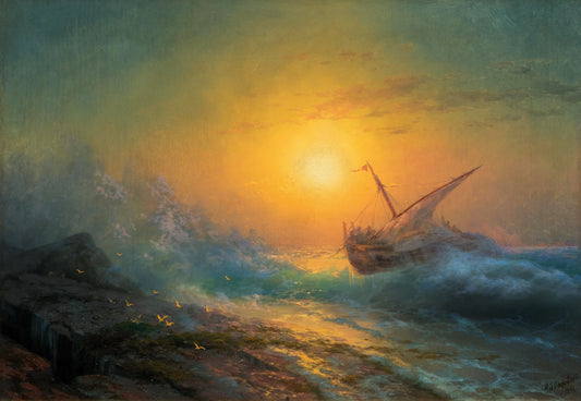 Mer agitée au coucher du soleil | Ivan Aïvazovski | 1896