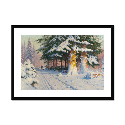 Hunter Returning Home in a Winter Woodland | Walter Moras | 19th Century